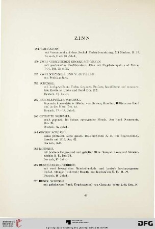 Zinn (Nr. 258-273)