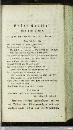 Erstes Kapitel. Von dem Lichte