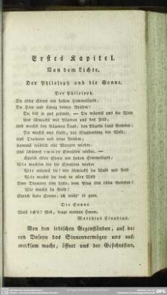 Erstes Kapitel. Von dem Lichte