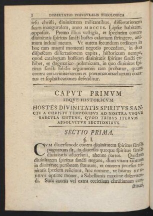 Caput Primum Idque Historicum Hostes Divinitatis Spritus ...