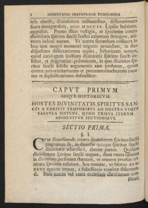 Caput Primum Idque Historicum Hostes Divinitatis Spritus ...