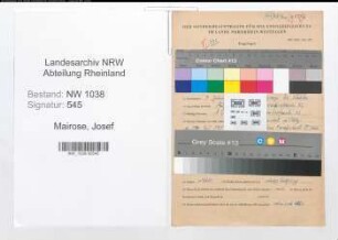 Entnazifizierung Josef Mairose , geb. 07.01.1915 (Verwalter)