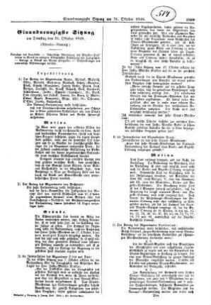 Einundneunzigste Sitzung am 31. Oktober 1848.