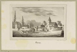 Ortsansicht und Kirche in Borna, südlich von Leipzig, aus Sachsens Kirchen-Galerie von Hermann Schmidt, Bd. 6, 1841