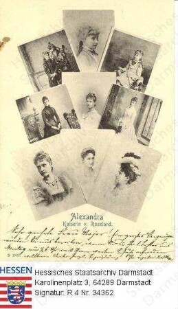 Alexandra Fjodorowna Zarin v. Russland geb. Prinzessin Alix v. Hessen und bei Rhein (1872-1918) / 9 Porträts in verschiedenen Altersstufen