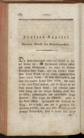 Fünftes Kapitel. Gerechte Strafe der Unbesonnenheit.