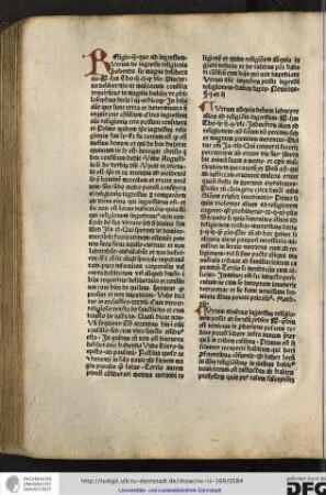 Religio ii quo ad ingressum utrum de ingressu religionis habenda sit magna deliberatio...