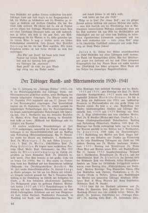 44-47 Der Tübinger Kunst- und Altertumsverein von 1920 bis 1941