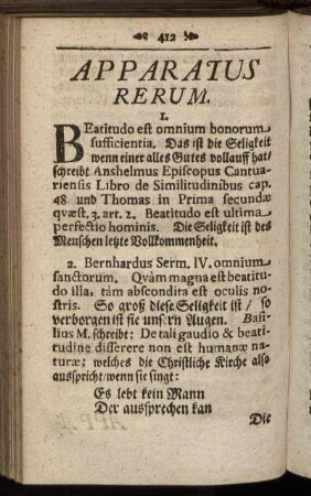 Apparatus Rerum