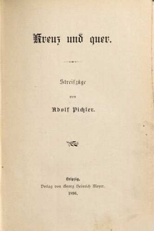 Kreuz und quer : Streifzüge