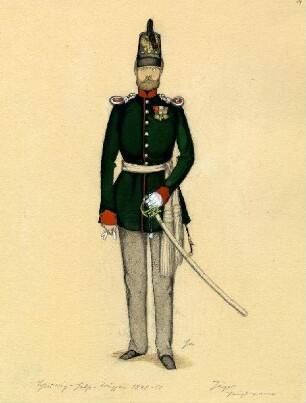 Uniformbild, Hauptmann der Jäger der Schleswig-Holsteinischen Armee