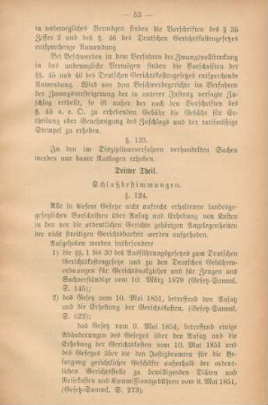 Dritter Theil. Schlußbestimmungen
