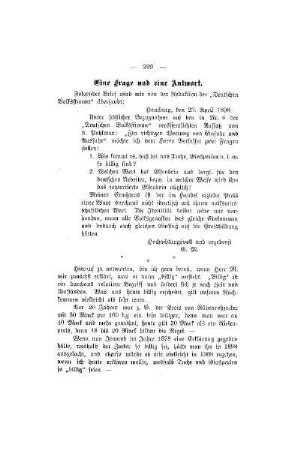 Eine Frage und eine Antwort