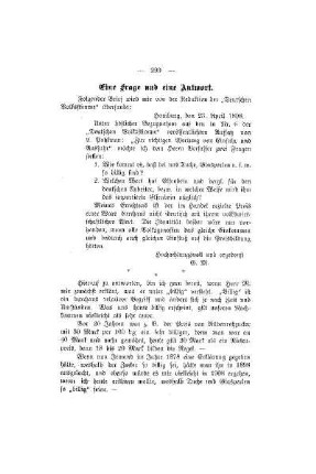 Eine Frage und eine Antwort