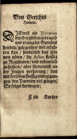 Von Gerichts Hendeln.