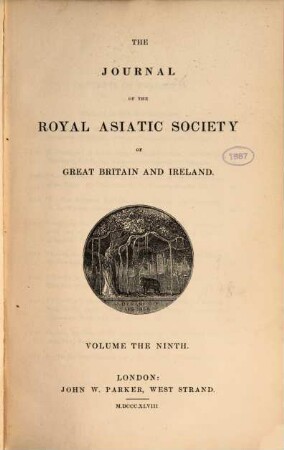 Journal of the Royal Asiatic Society. 9. 1848