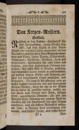 455-467, Von Kerzen-Meistern. Von Lehr-Jungen. Von Gesellen.