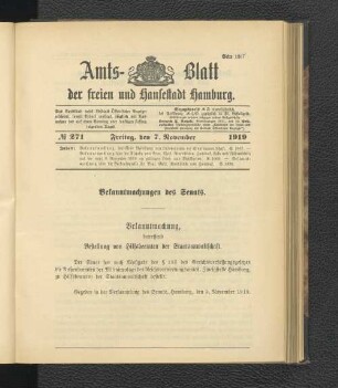 No.271, Freitag, den 7. November 1919