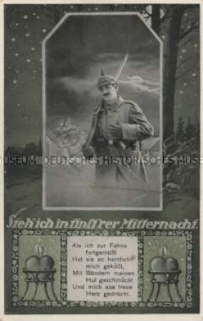 Wachsoldat, mit Vers