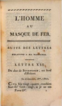 L'homme au masque de fer, 4