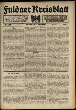 Ausgabe vom Montag, den 02. September 1912.
