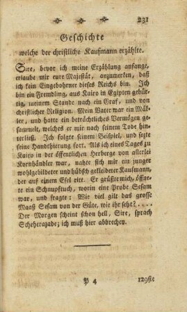 Geschichte welche der christliche Kaufmann erzählte.