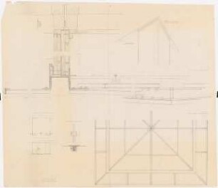 Deutsche Gartenschau 1950 auf dem Killesberg, Stuttgart: Pavillon in Grundriss, Schnitt und Details 1:50, 1:1