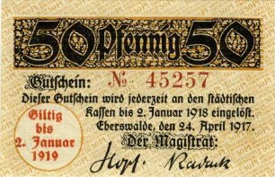 Eberswalde, Stadt: 50 Pfennig 1917