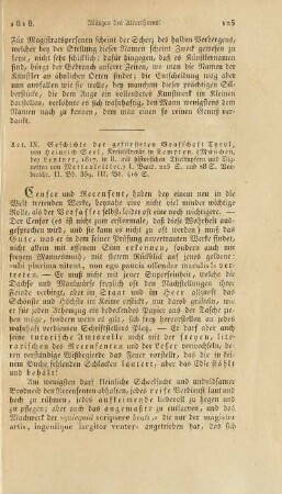 Art. IX. Geschichte der gefürsteten Graffschaft Tyrol, ...