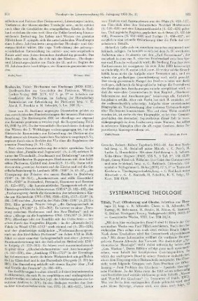 932-934 [Rezension] Tillich, Paul, Offenbarung und Glaube