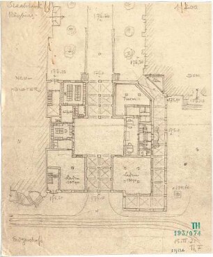 Fischer, Theodor; Würzburg, Münsterplatz; Sparkasse - Grundriss EG