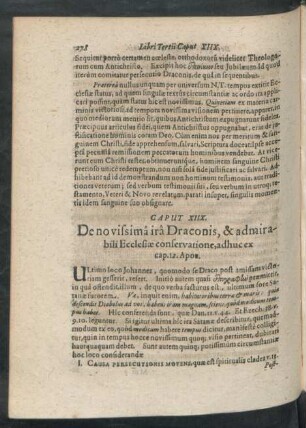Caput XIIX. De novissima ira Draconis, & admirabili Ecclesiae conservatione, adhuc ex cap. 12. Apoc.