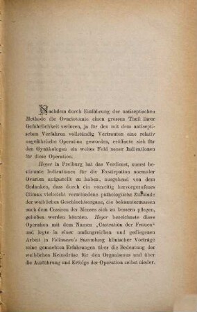 Beitrag zur Castration der Frauen