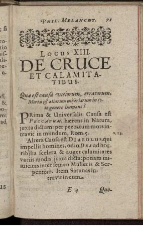 Locus XIII. De Cruce Et Calamitatibus