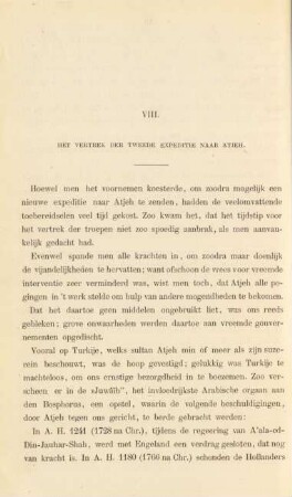 VIII. Het vertrek der tweede expeditie naar Atjeh