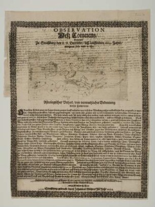 Komet bei Straßburg 1664