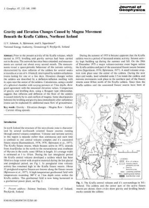 Gravity and elevation changes caused by magma movement beneath the Krafla Caldera, Notheast Iceland