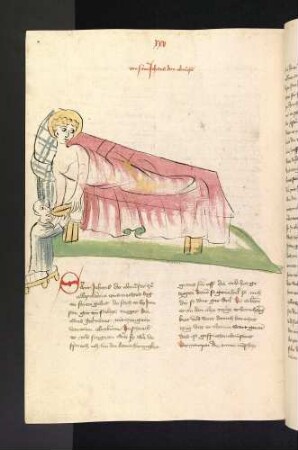 Johannes (Elemosynarius) von Alexandrien kümmert sich von seinem Totenbett aus, um einen Bettler