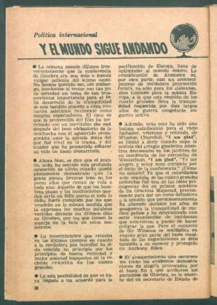 Y el mundo sigue andando : Política internacional