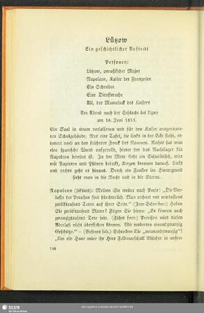Lützow : Ein geschichtlicher Auftritt