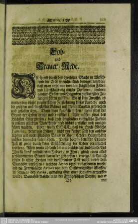 Lob- und Trauer-Rede