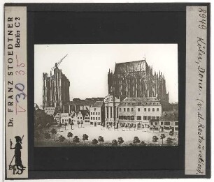 Köln, Dom,Meyer (n. Zwirner), Ansicht des Kölner Doms im Zustand von 1820 (Druck)