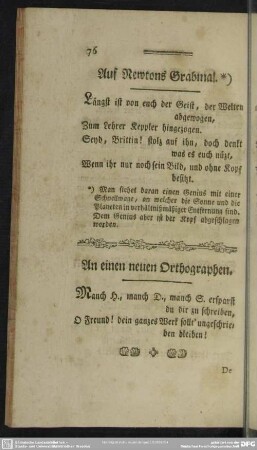 Auf Newtons Grabmal
