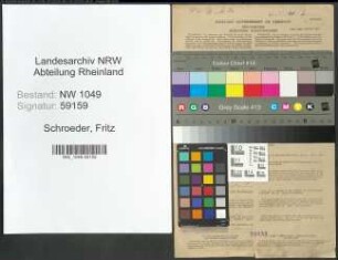 Entnazifizierung Fritz Schroeder , geb. 25.07.1901 (Verwaltungsbeamter)