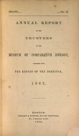 Annual report, 1863