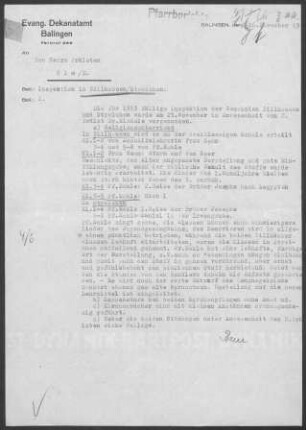 Zillhausen-Streichen: Inspektionsbericht 1953