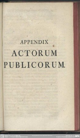 Appendix Actorum Publicorum