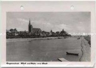 Tangermünde, Blick auf den Hafen und auf die Stadt