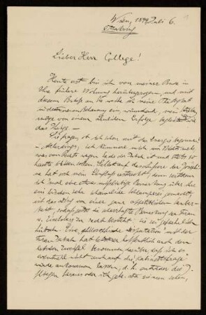 Briefe und Postkarten von Carl Wilhelm Wirtz an Karl Schwarzschild, Wien [u.a.], 1899 - 1911