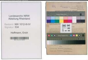 Entnazifizierung Erich Hoffmann , geb. 02.12.1900 (Registrator)